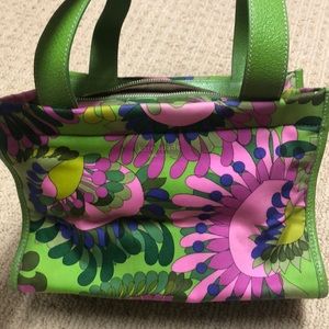 Kate spade green mod flower pattern shoulder bag